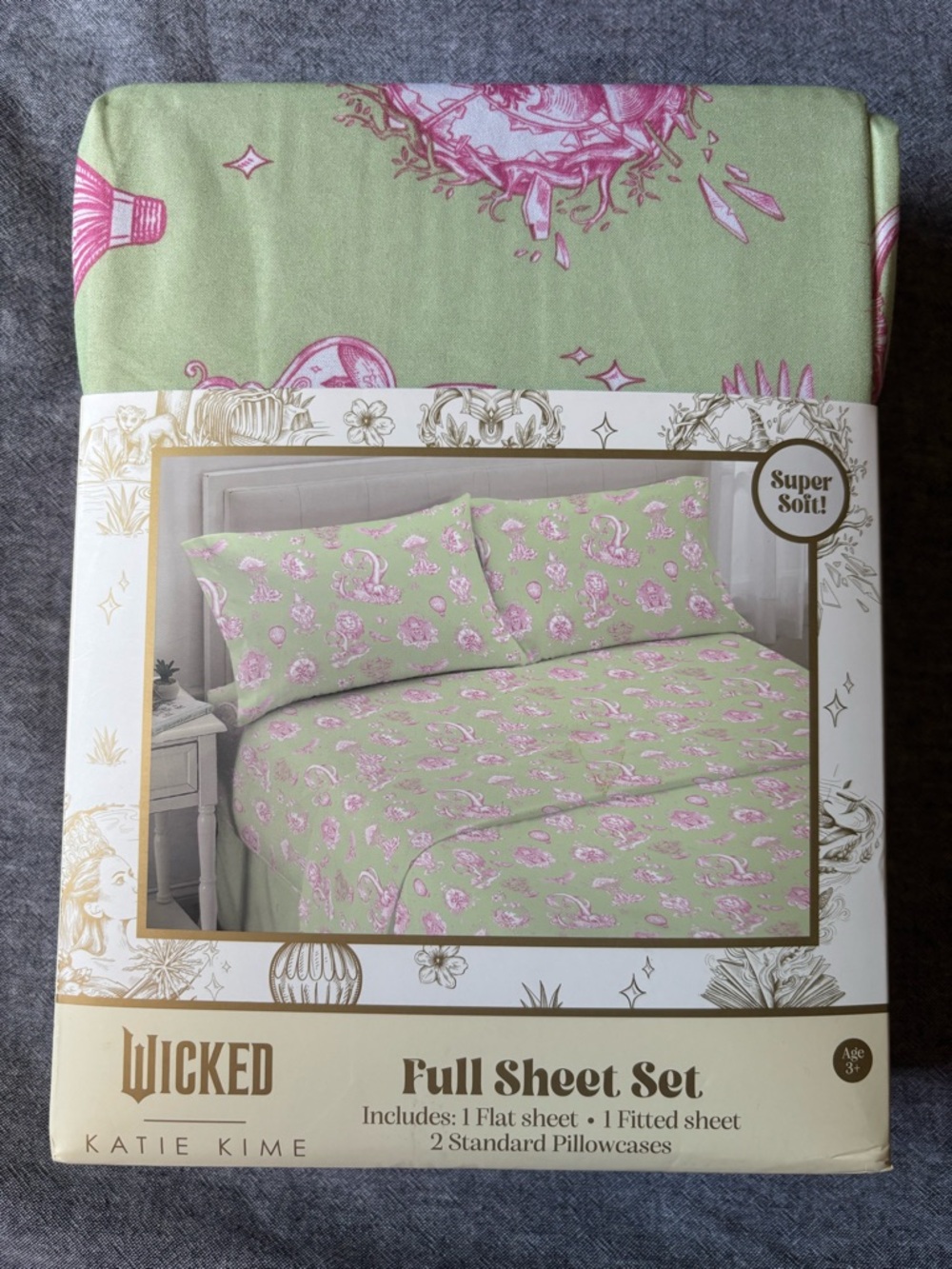 Target Wicked Katie Kime Full Sheet Set - Light Green with Pink Floral